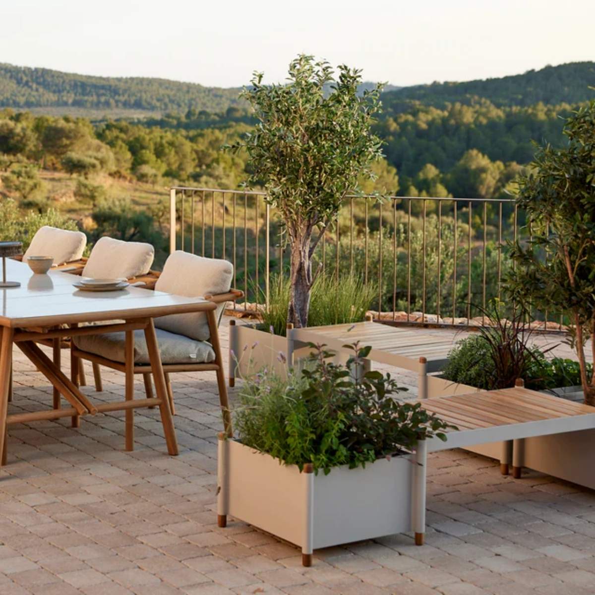 Cane-line Sticks Bench Incl. 2 Planters