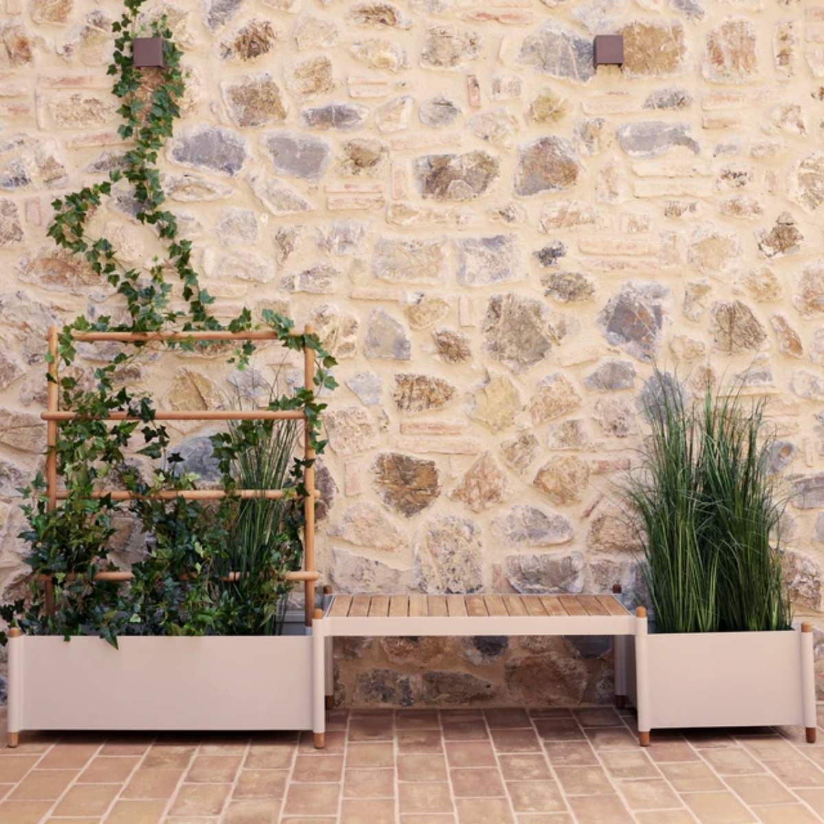 Cane-line Sticks Bench W/Planter