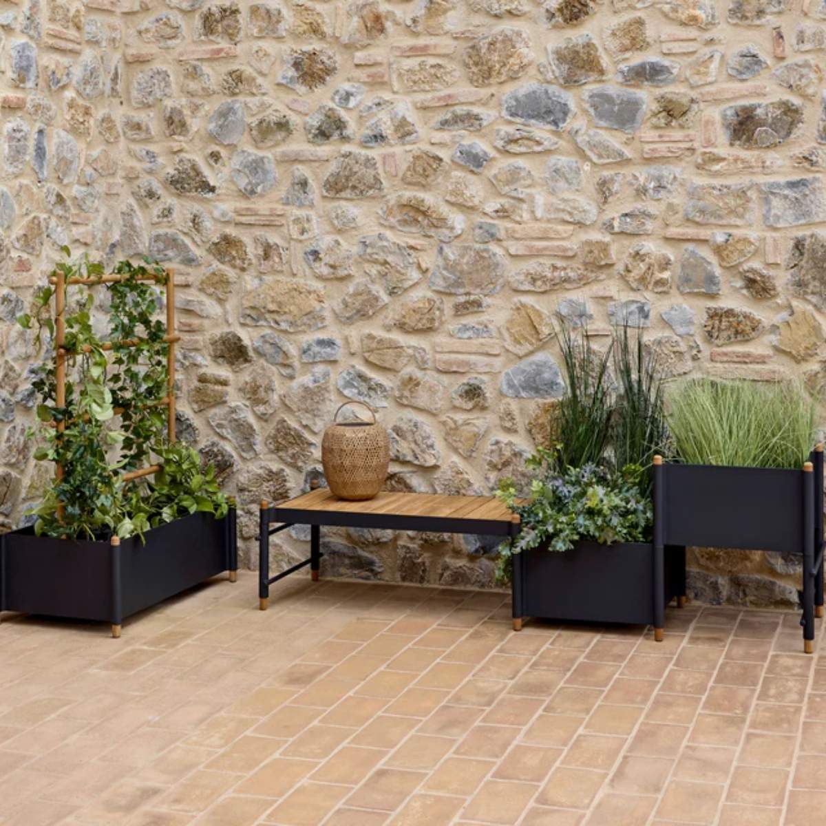 Cane-line Sticks Bench W/Planter