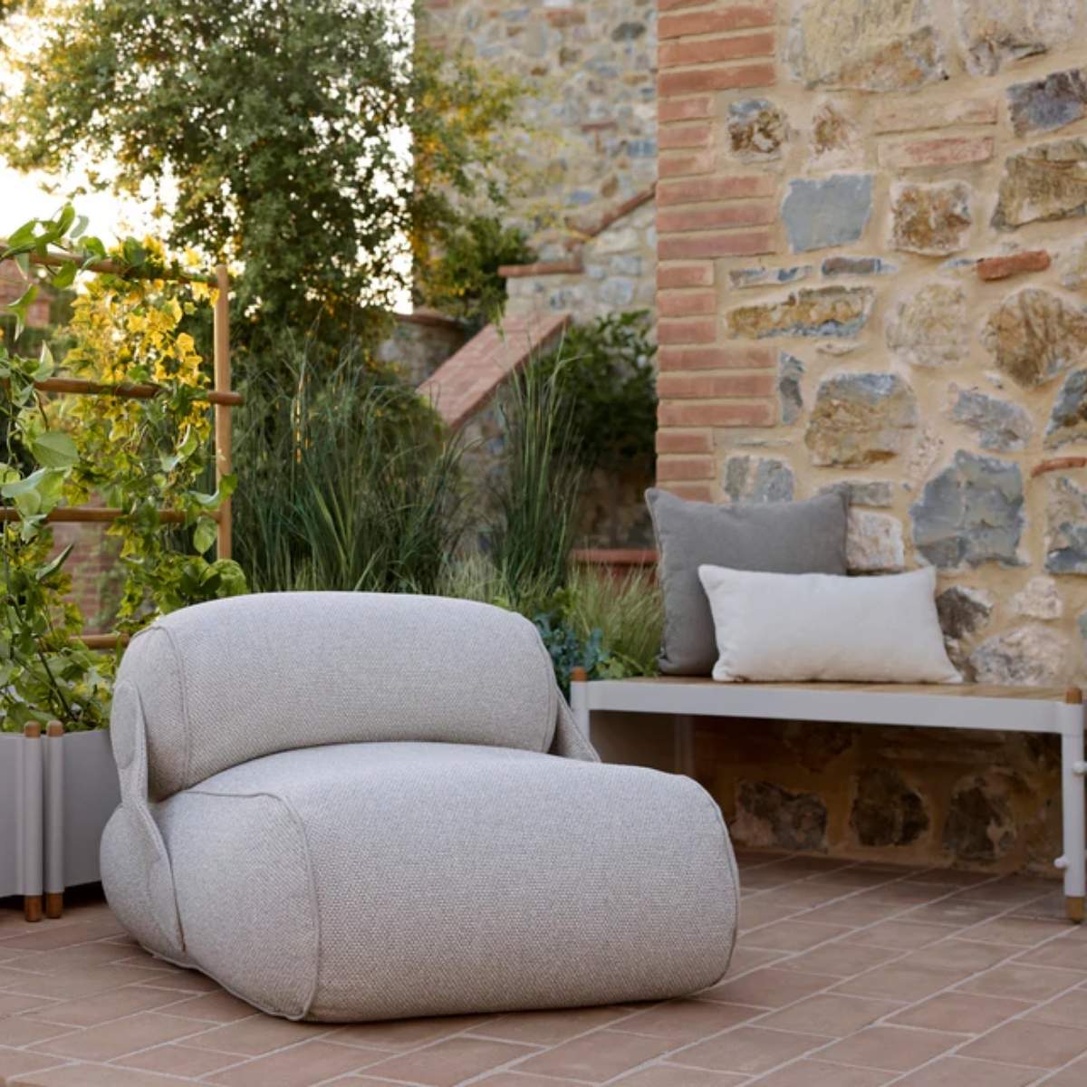 Cane-line Sticks Bench W/Planter