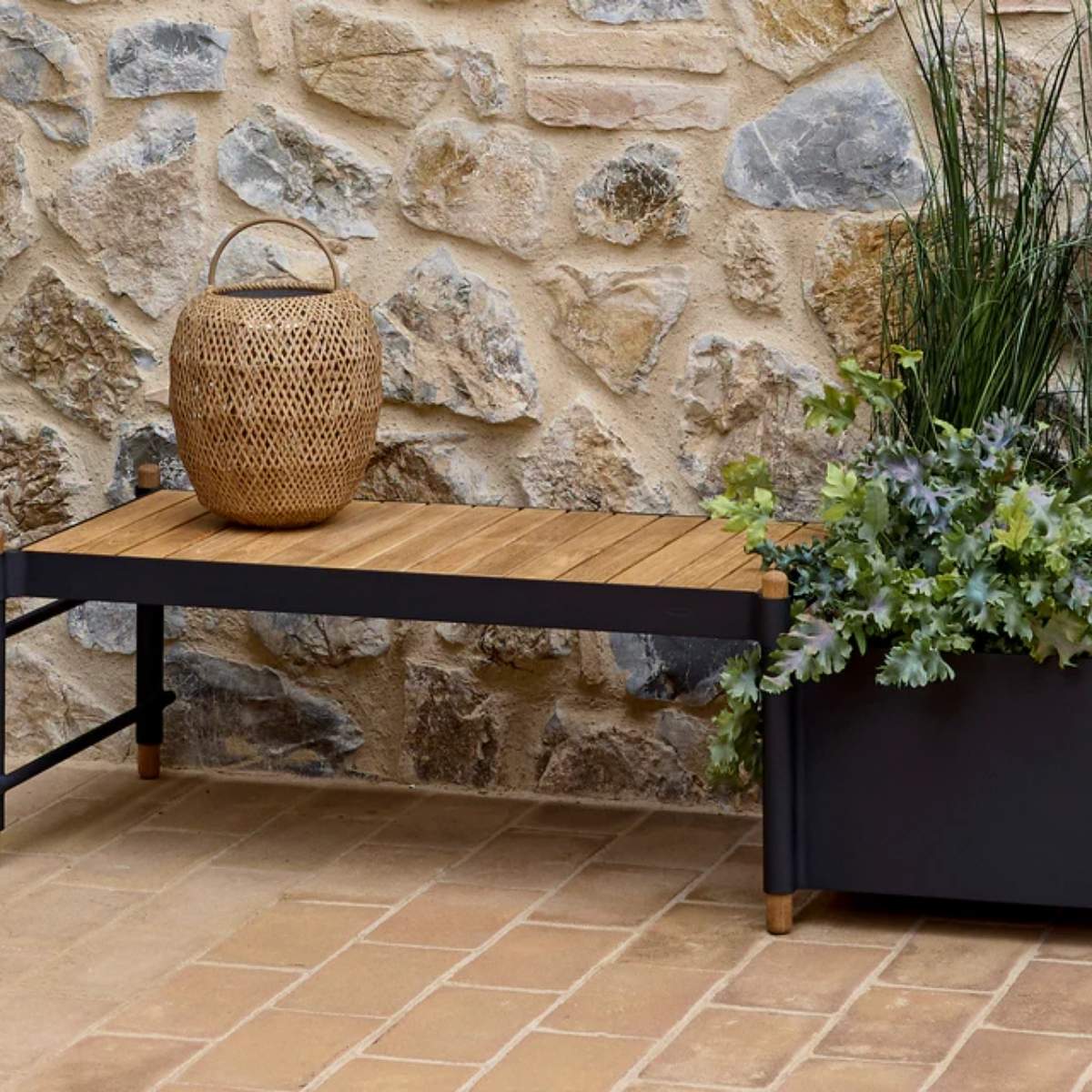 Cane-line Sticks Bench W/Planter
