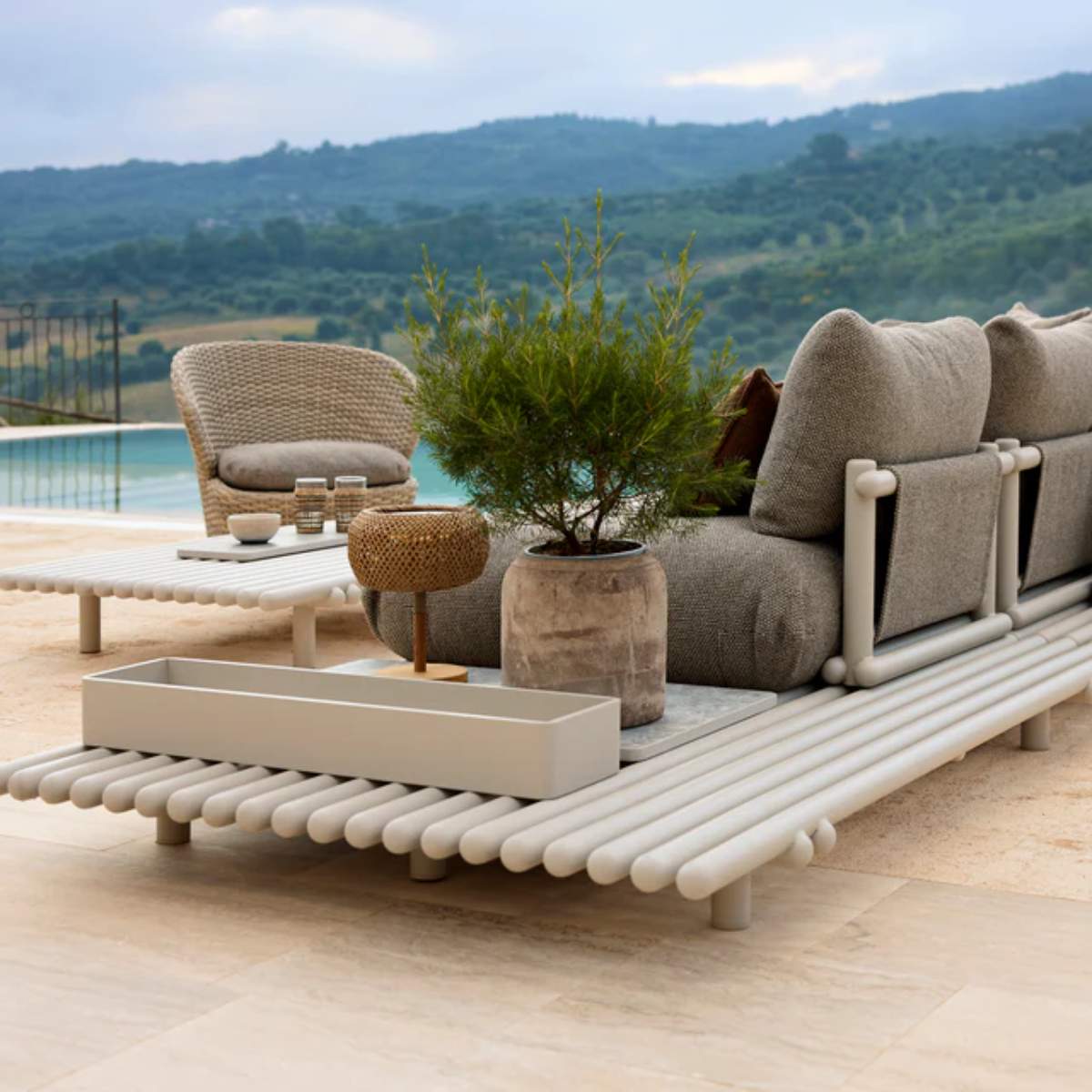 Cane-line Sticks Platform, Corner Sofa Large