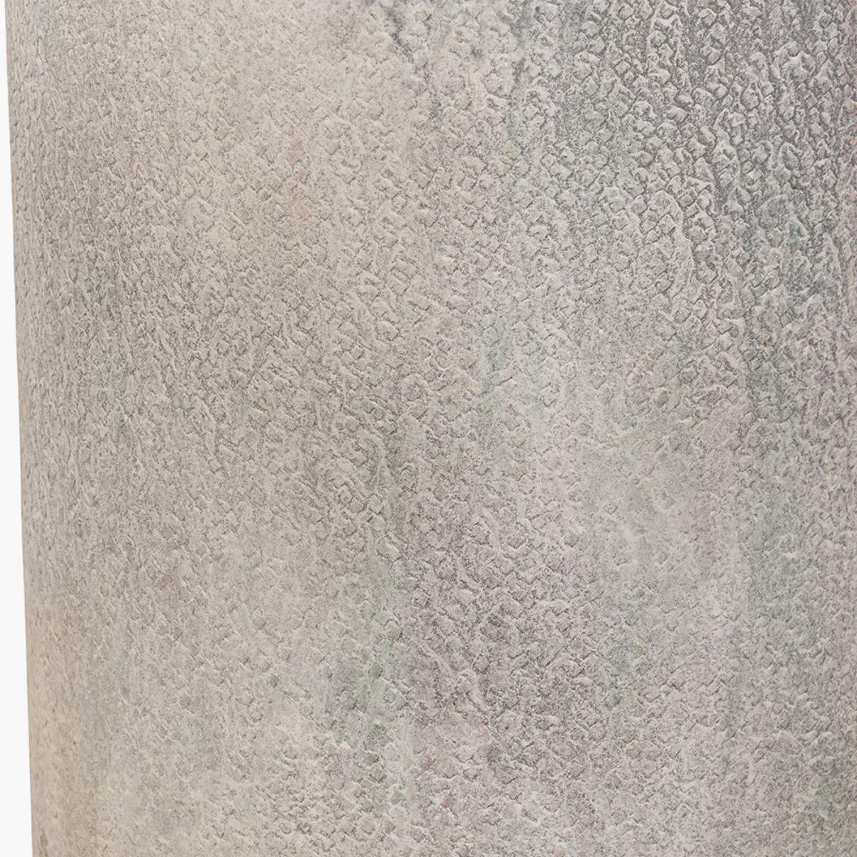 Beau&Co Stone Grey Metal and Clear Glass Hurricane Large