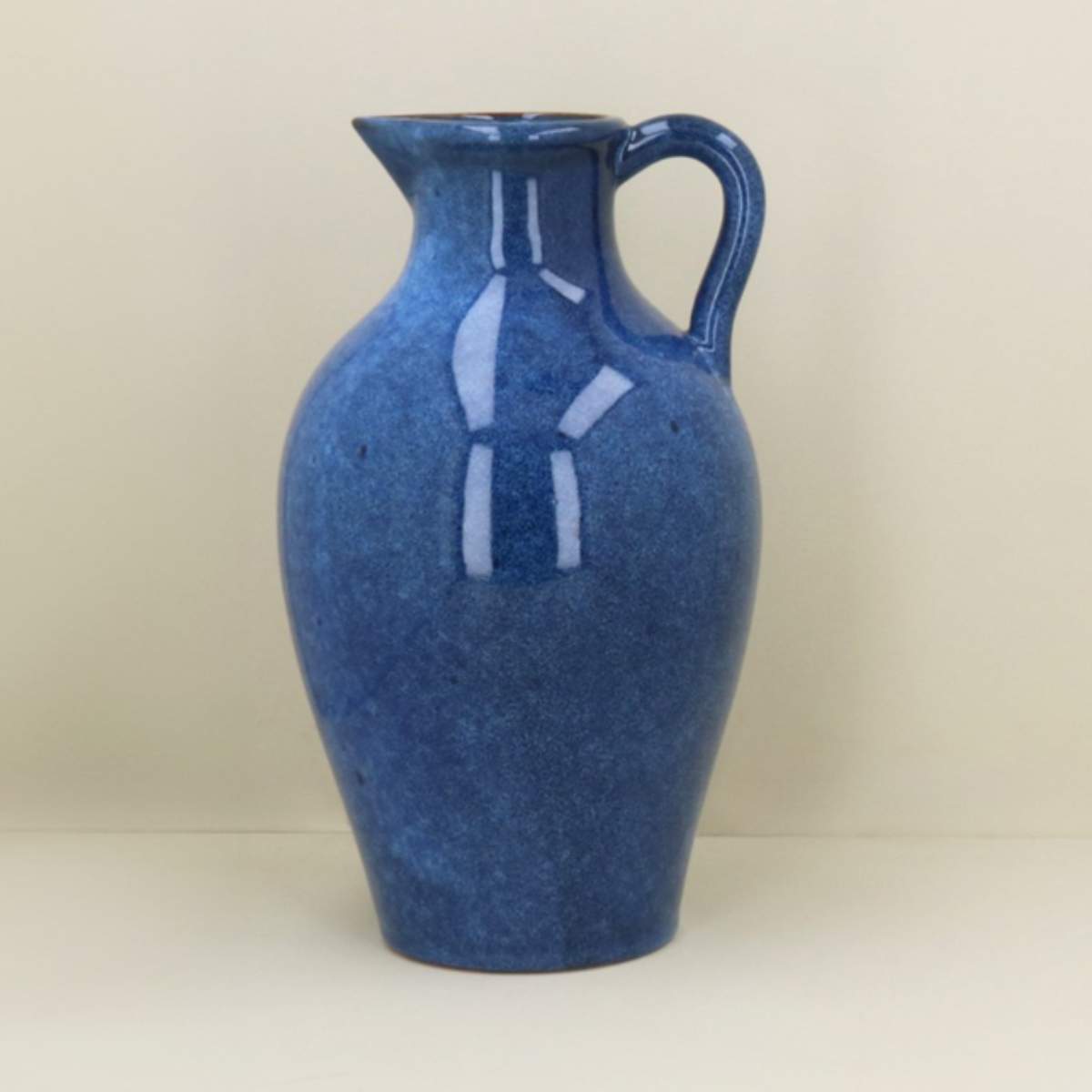 Gisela Graham Stoneware Continental Jug - Cobalt Blue
