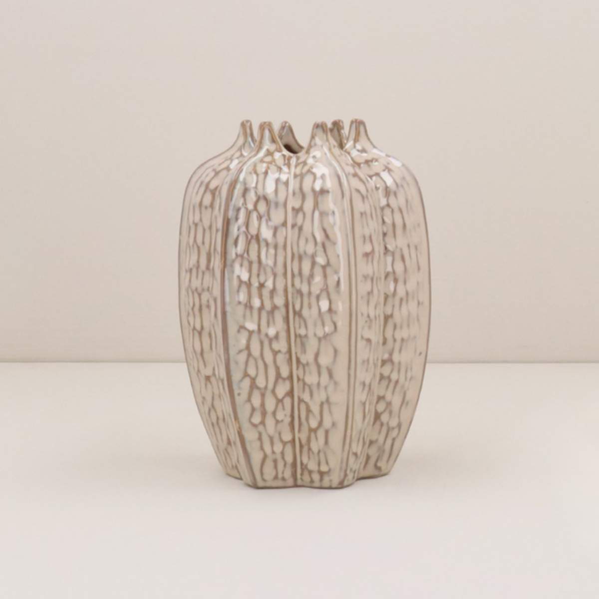 Gisela Graham Stoneware Vase - Taupe Decorative Pod