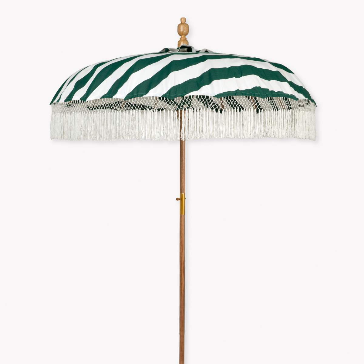 Garden Trading Summerleaze Teak Stripe Parasol Green