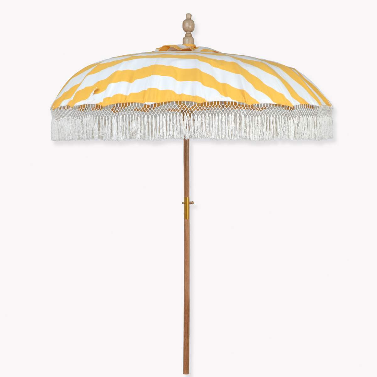Garden Trading Summerleaze Teak Stripe Parasol Yellow