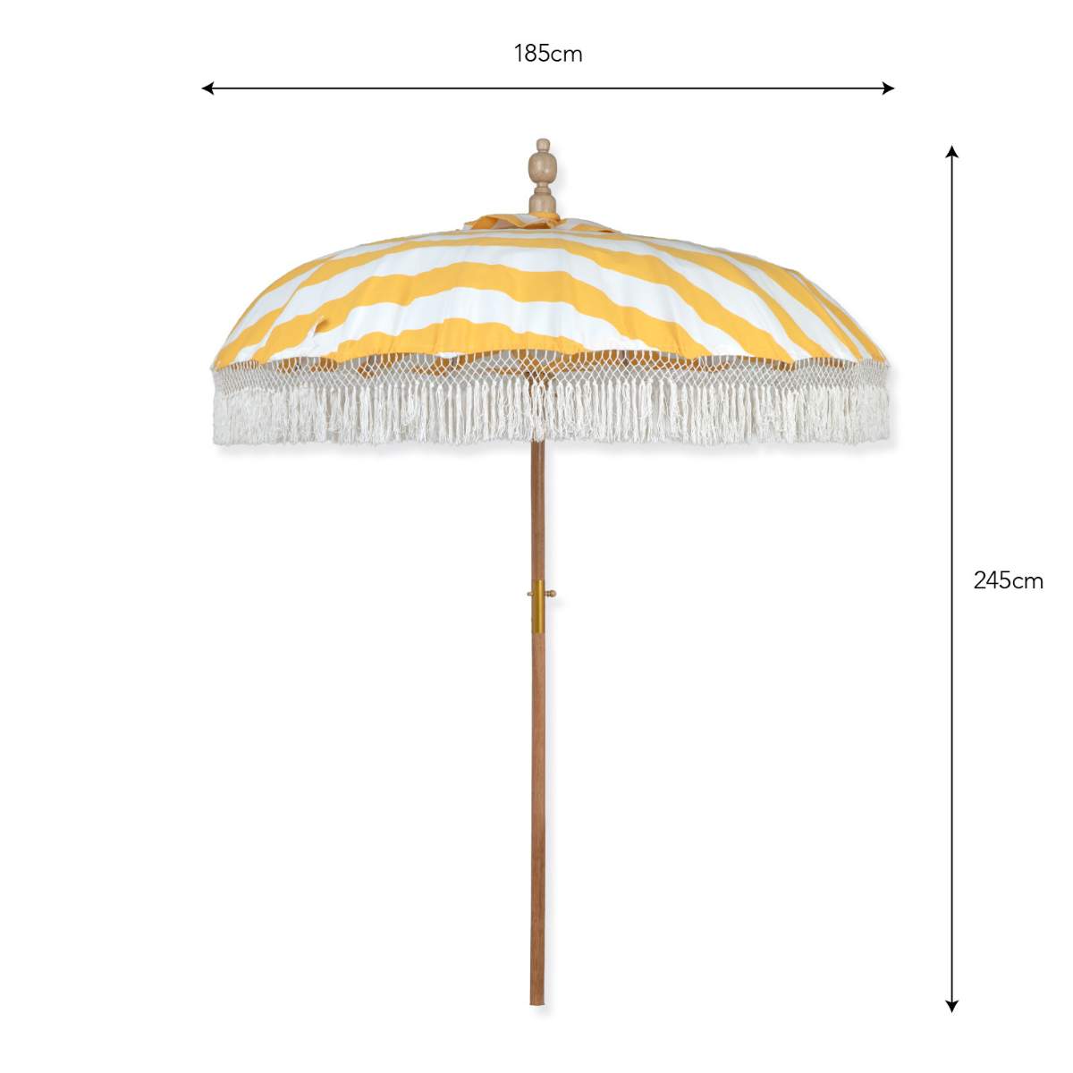 Garden Trading Summerleaze Teak Stripe Parasol Yellow