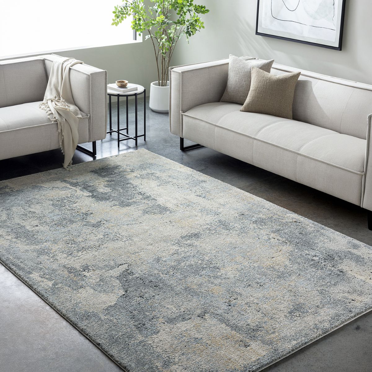 Surya Livabliss Avellino Abstract Modern Marble High Pile Rug