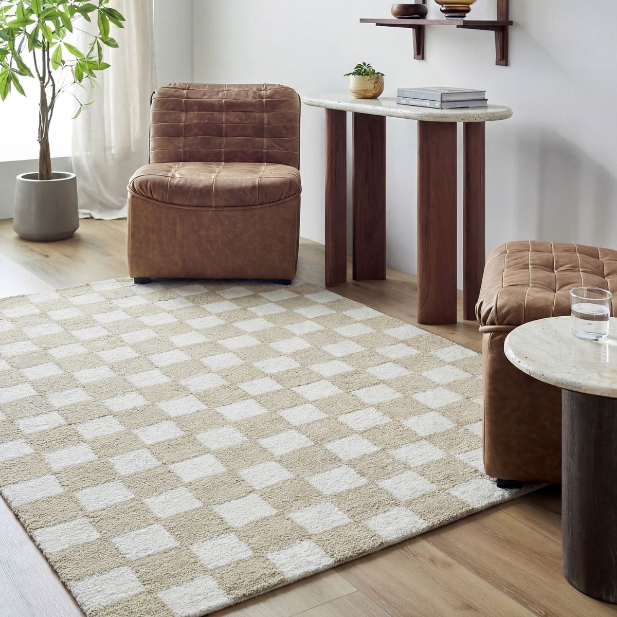 Surya Livabliss Klopp Modern Wool Checkboard Rug