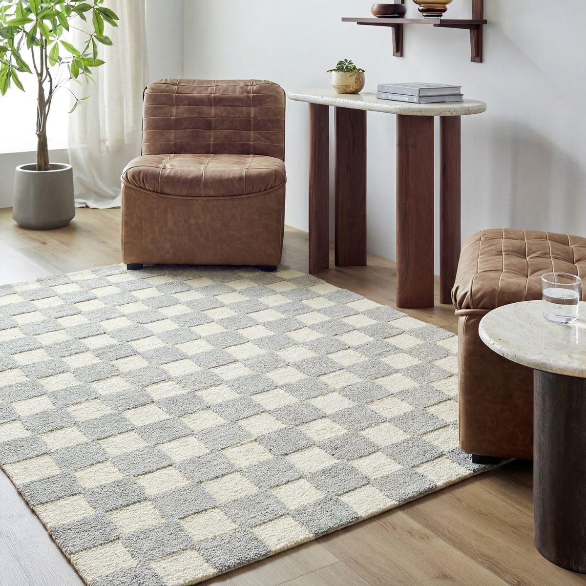 Surya Livabliss Klopp Modern Wool Checkboard Rug
