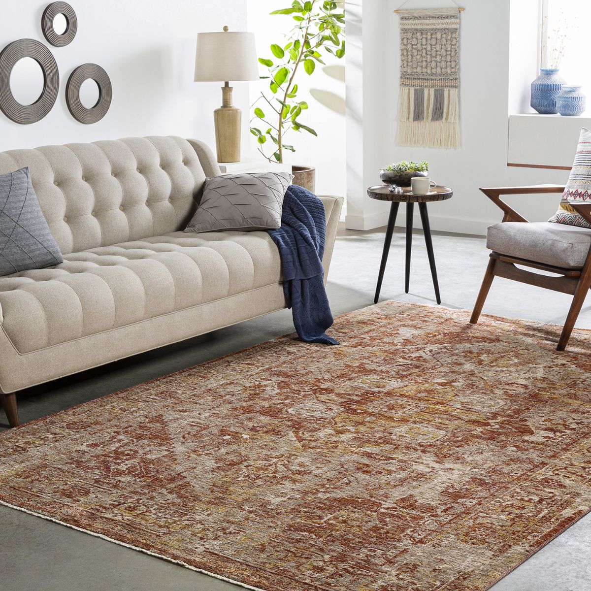 Surya Livabliss Mirabel Vintage Traditional Boho Fringe Rug