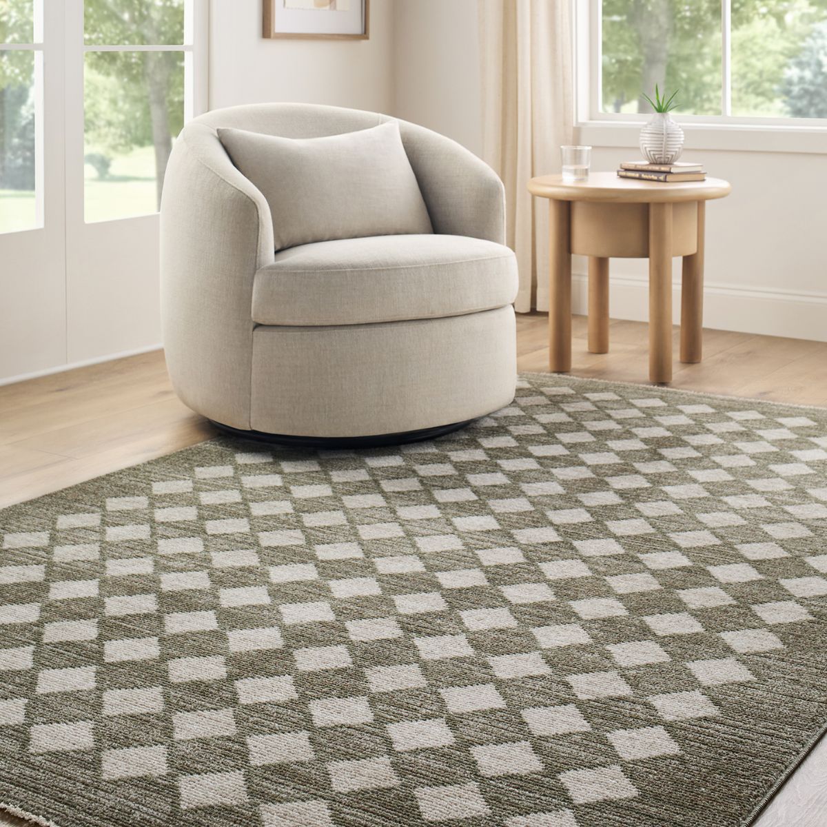 Surya Livabliss Myrtle Avenue V Galey Alix Geometric Diamond Fringe Rug