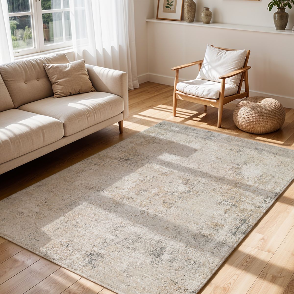 Surya Livabliss Nathan Abstract Modern Marble Fringe Rug