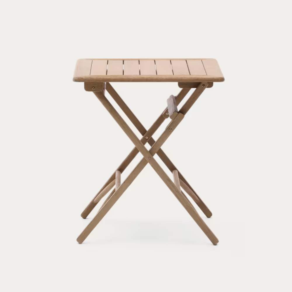 Kave Home Dandara Folding Table in FSC 100% Solid Acacia Wood, 66 x 66 cm