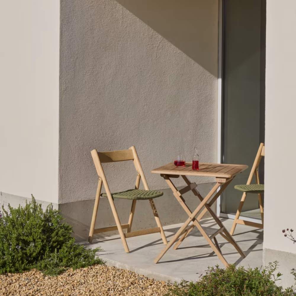 Kave Home Dandara Folding Table in FSC 100% Solid Acacia Wood, 66 x 66 cm