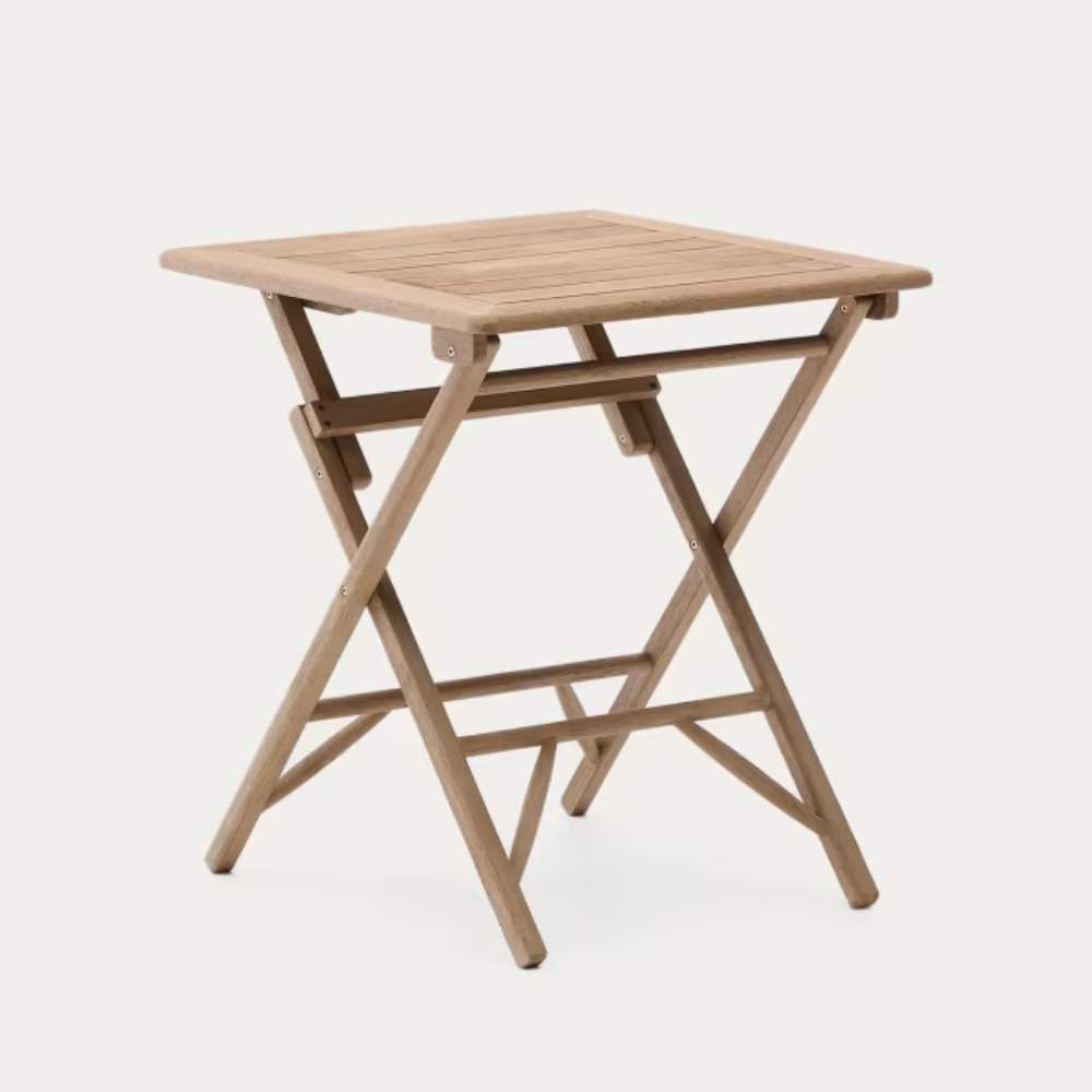 Kave Home Dandara Folding Table in FSC 100% Solid Acacia Wood, 66 x 66 cm