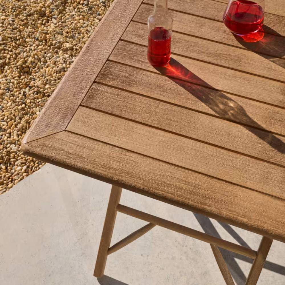 Kave Home Dandara Folding Table in FSC 100% Solid Acacia Wood, 66 x 66 cm