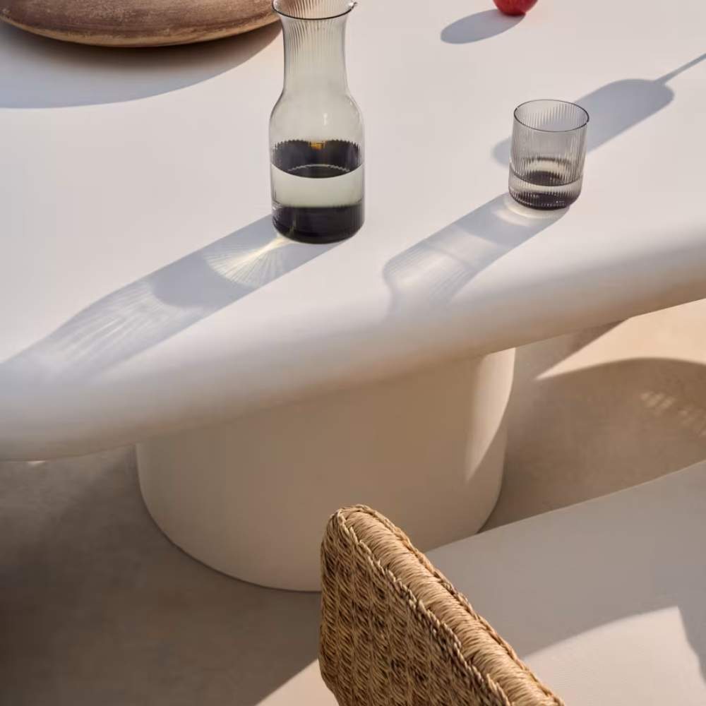 Kave Home Addaia White Cement Table – 135 x 135 cm