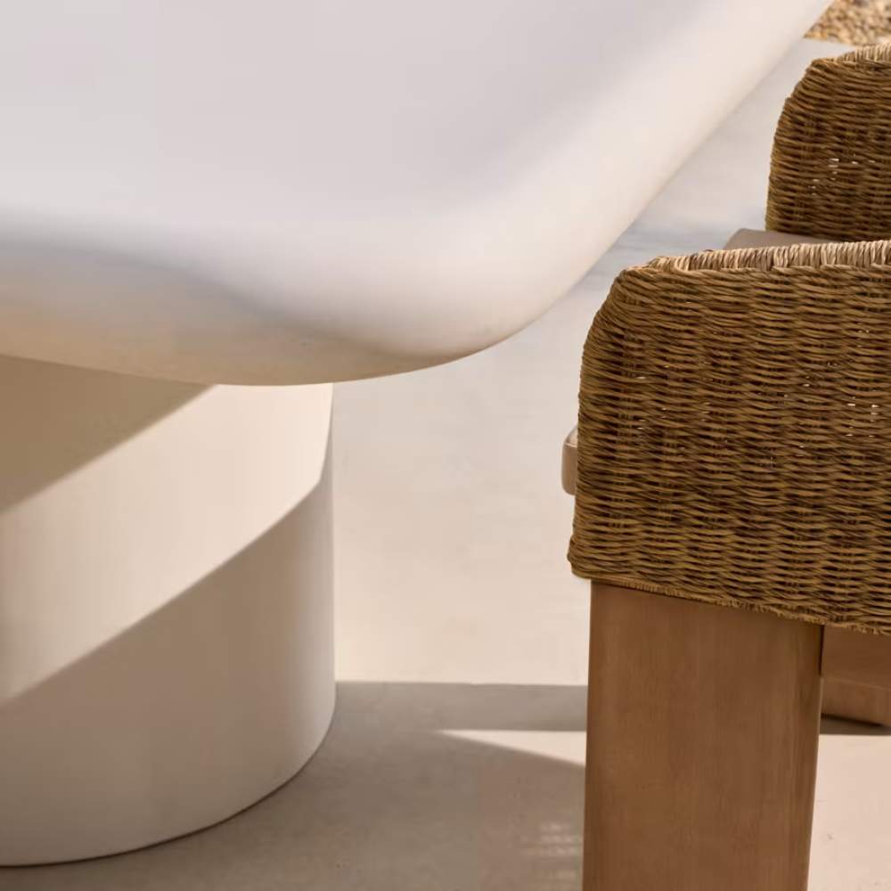 Kave Home Addaia White Cement Table – 135 x 135 cm