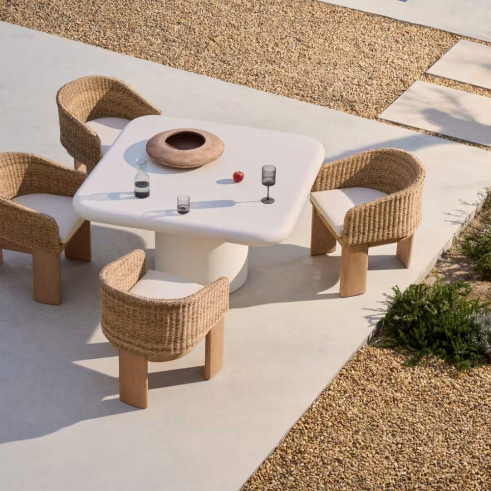 Kave Home Addaia White Cement Table – 135 x 135 cm