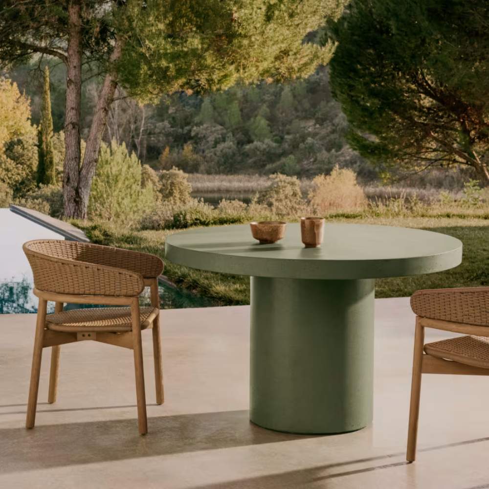 Kave Home Aiguablava Green Cement Round Table Ø120cm