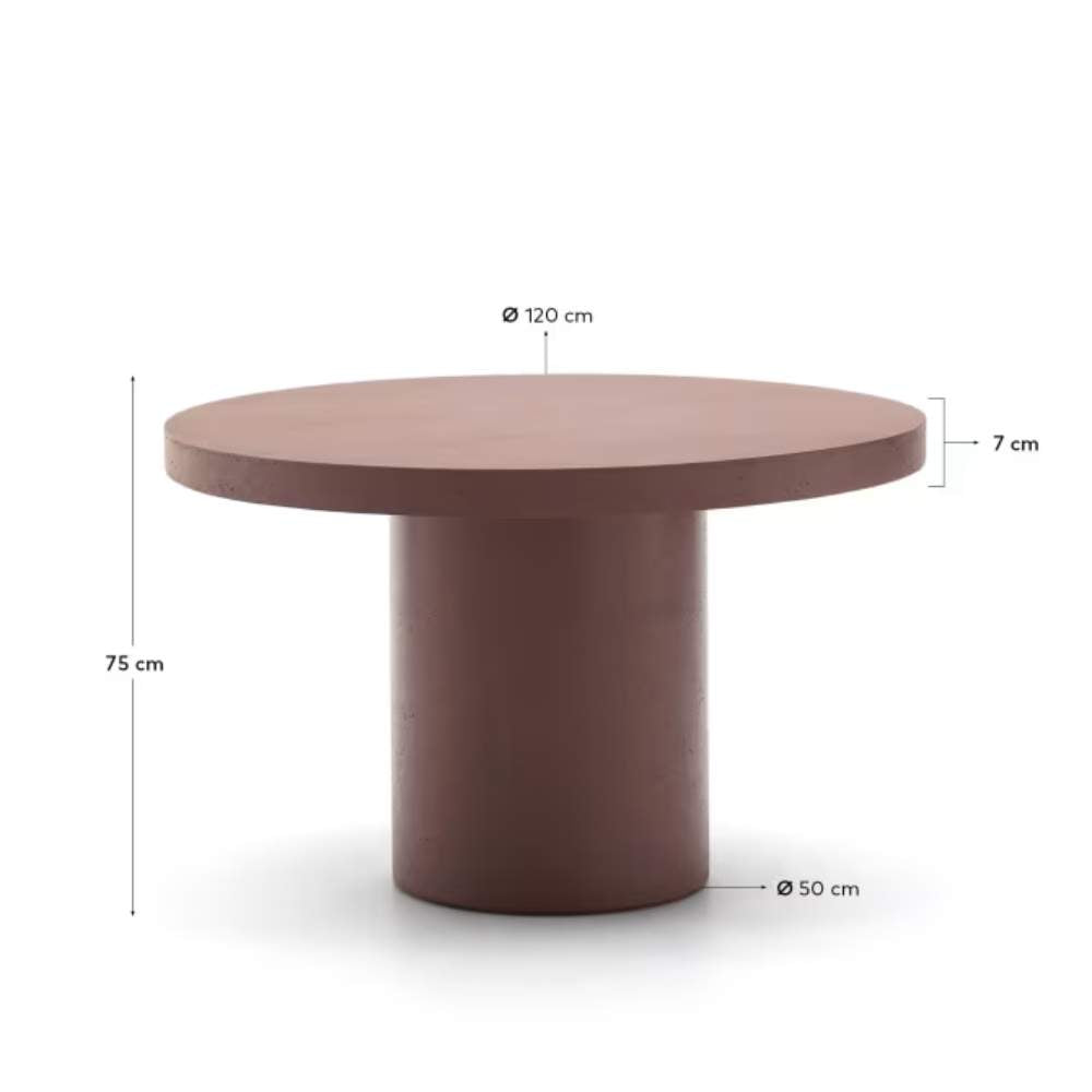 Kave Home Aiguablava Terracotta Cement Round Table Ø120cm