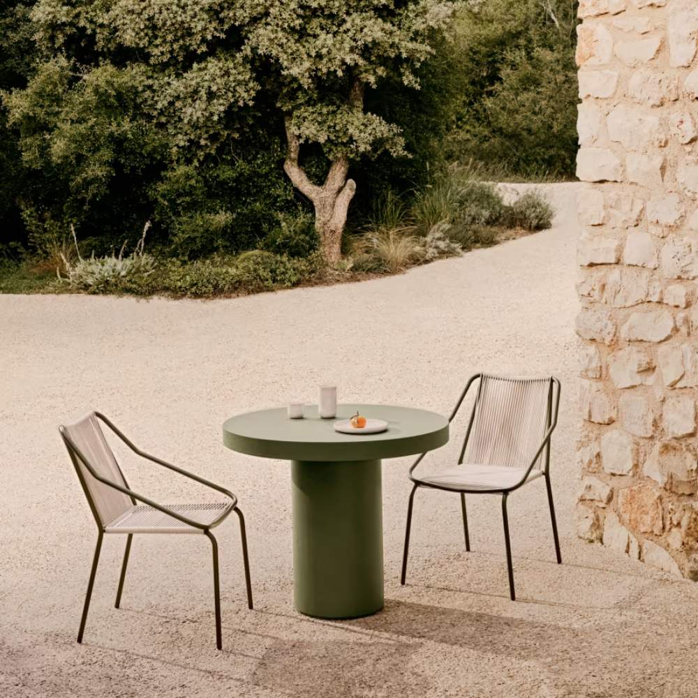 Kave Home Aiguablava Green Cement Round Table Ø90cm