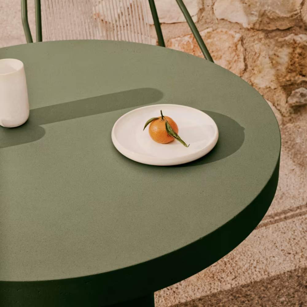 Kave Home Aiguablava Green Cement Round Table Ø90cm
