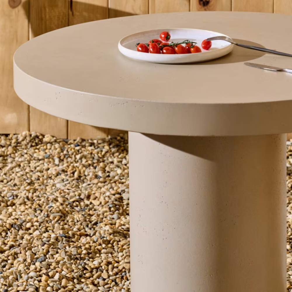 Kave Home Aiguablava Beige Cement Round Table Ø90cm
