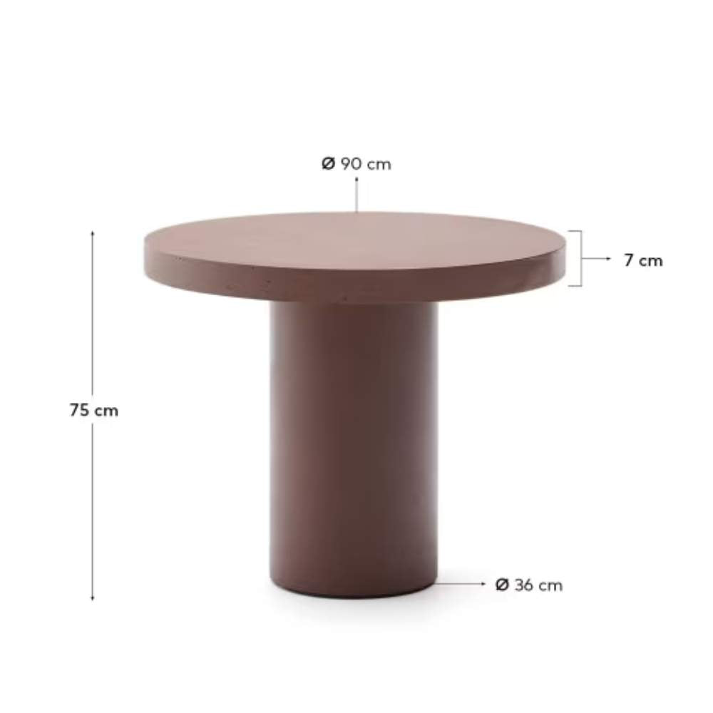 Kave Home Aiguablava Terracotta Cement Round Table Ø90cm