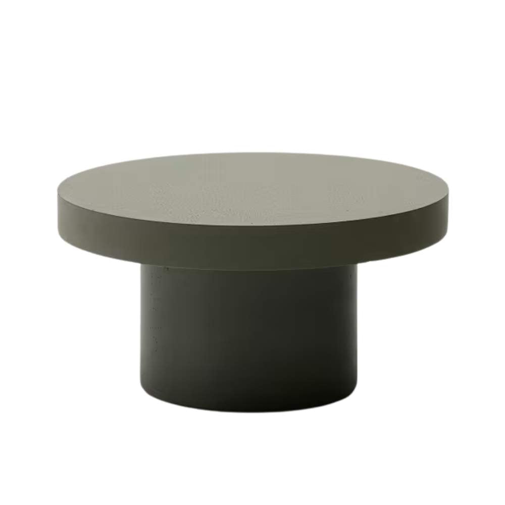 beau monde Kave Home Aiguablava Green Cement Coffee Table Ø90cm
