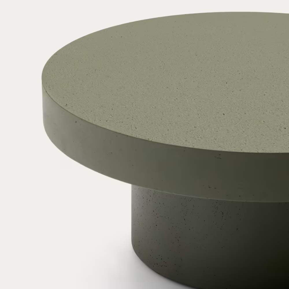 Kave Home Aiguablava Green Cement Coffee Table Ø90cm