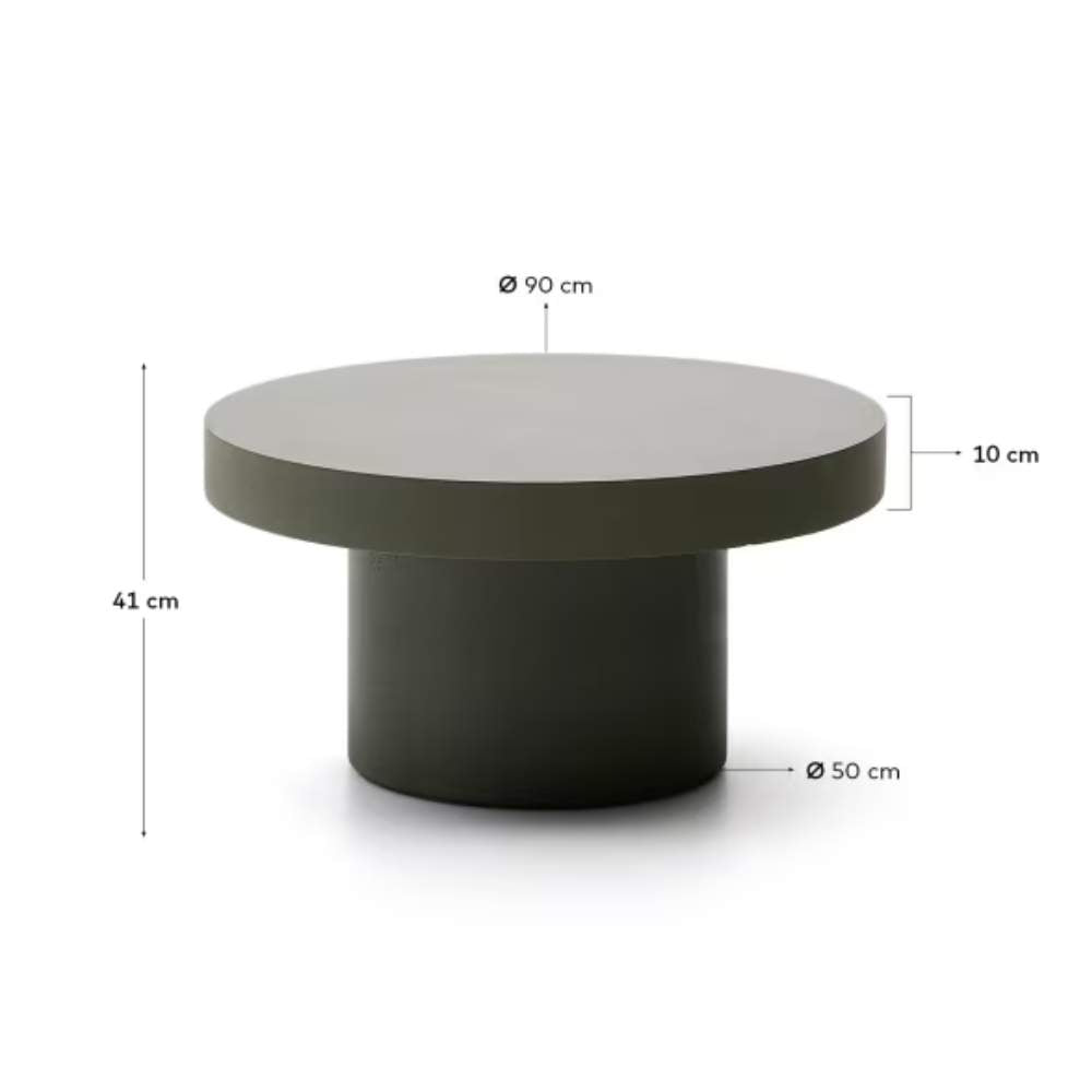 Kave Home Aiguablava Green Cement Coffee Table Ø90cm