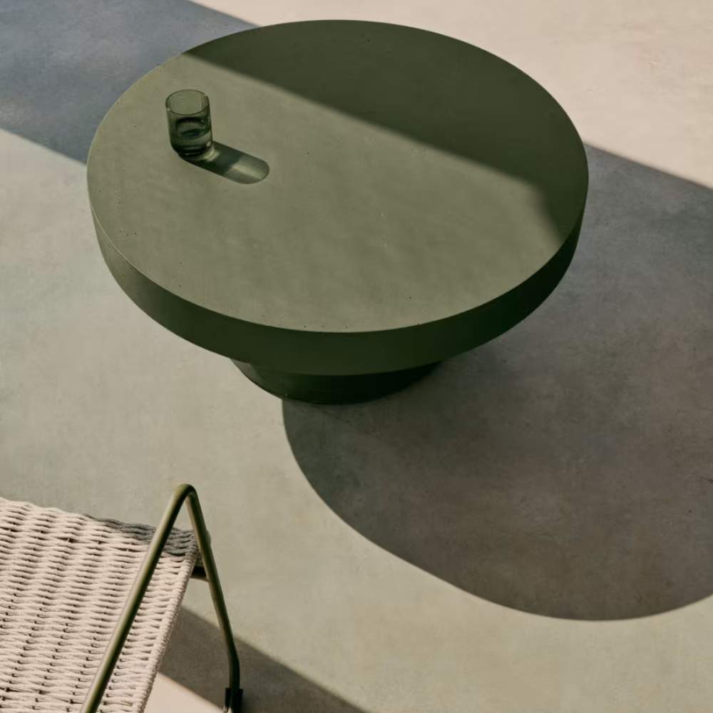 Kave Home Aiguablava Green Cement Coffee Table Ø90cm