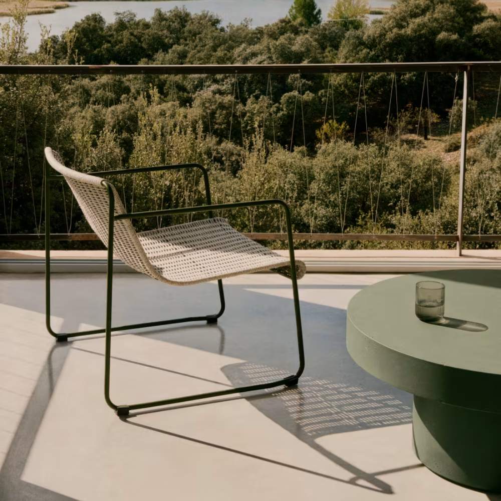 Kave Home Aiguablava Green Cement Coffee Table Ø90cm