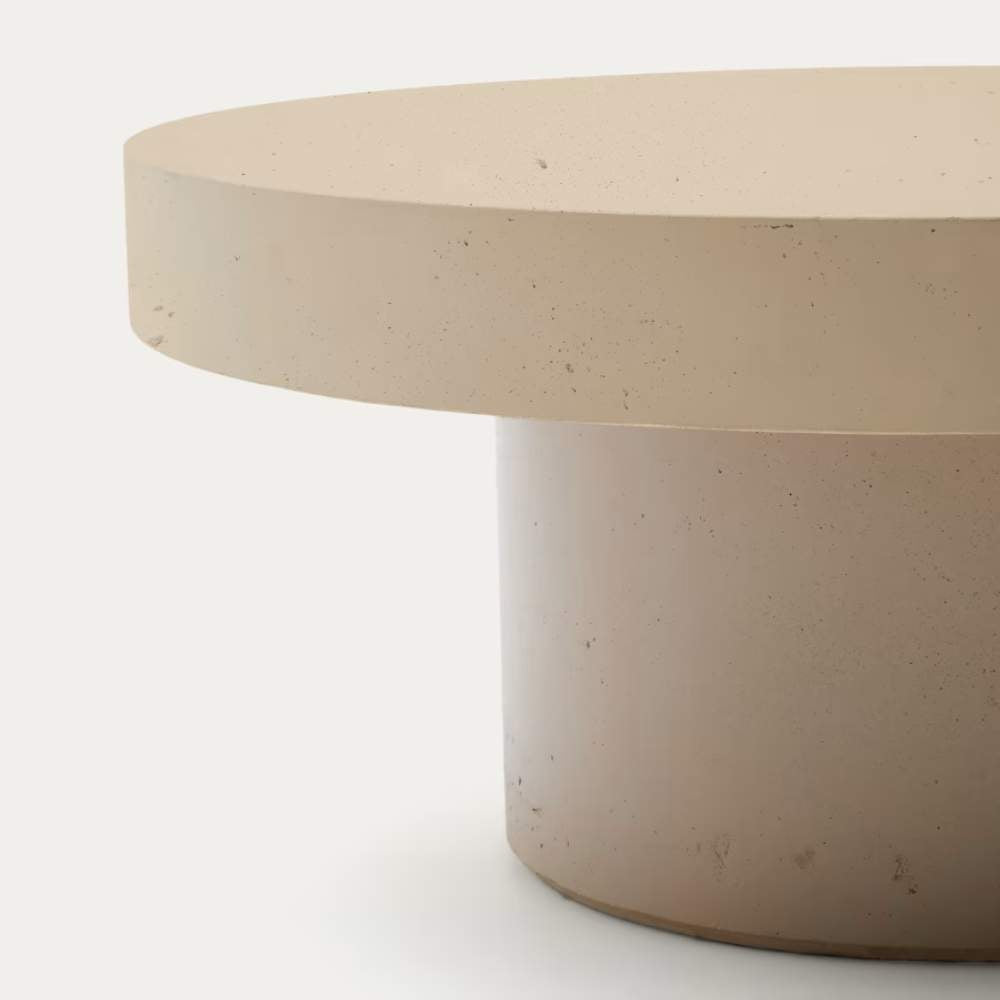 Kave Home Aiguablava Beige Cement Coffee Table Ø90cm