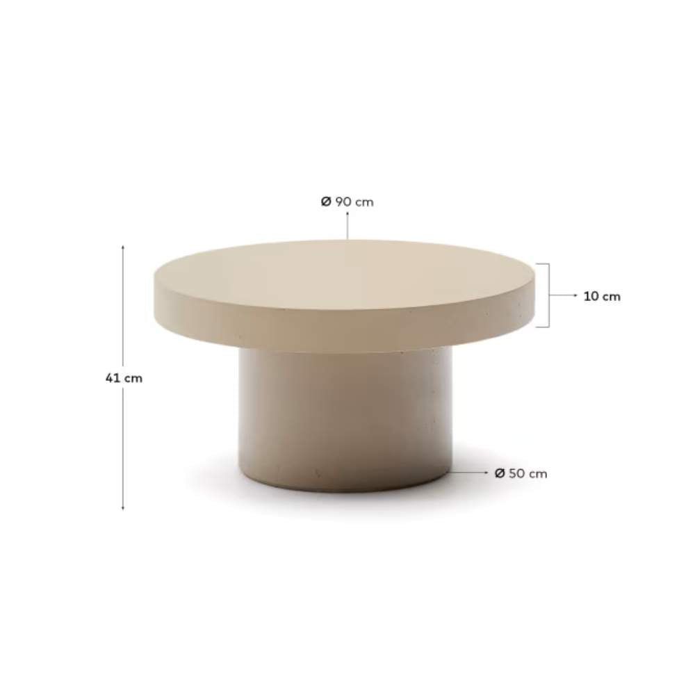 Kave Home Aiguablava Beige Cement Coffee Table Ø90cm