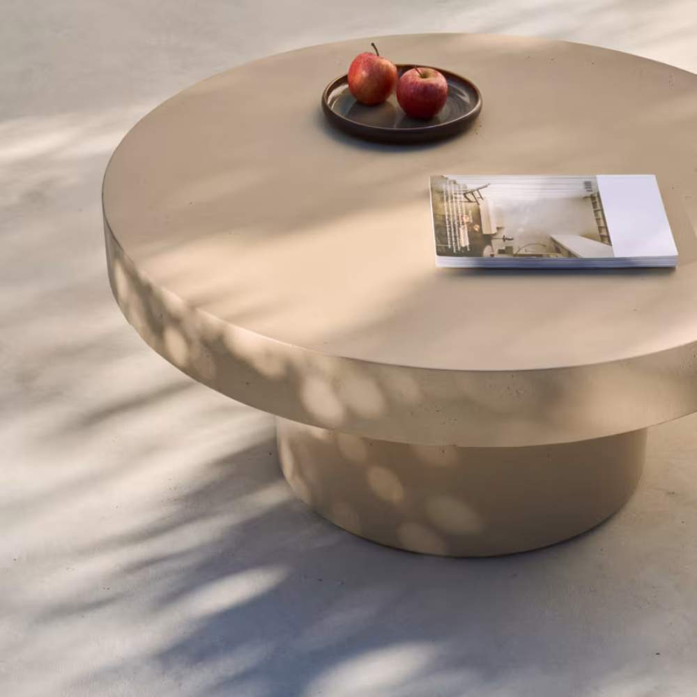 Kave Home Aiguablava Beige Cement Coffee Table Ø90cm