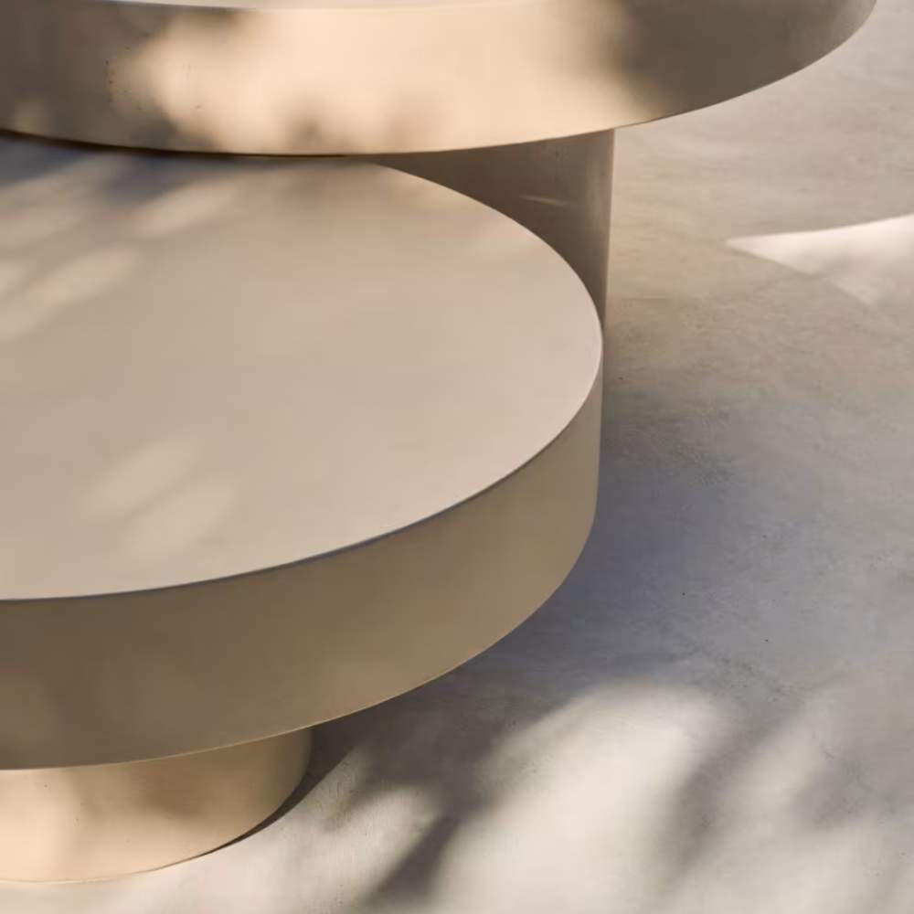 Kave Home Aiguablava Beige Cement Coffee Table Ø90cm