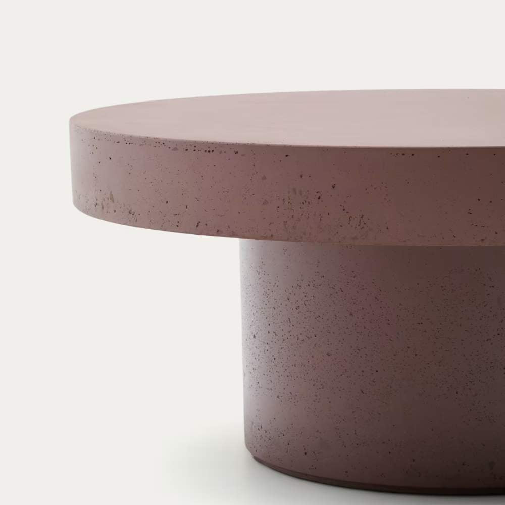 Kave Home Aiguablava Terracotta Cement Coffee Table Ø90cm