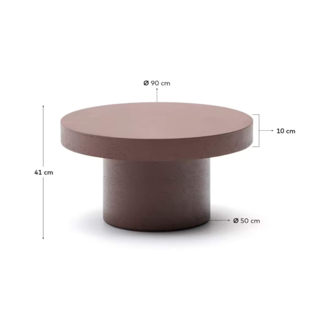 Kave Home Aiguablava Terracotta Cement Coffee Table Ø90cm