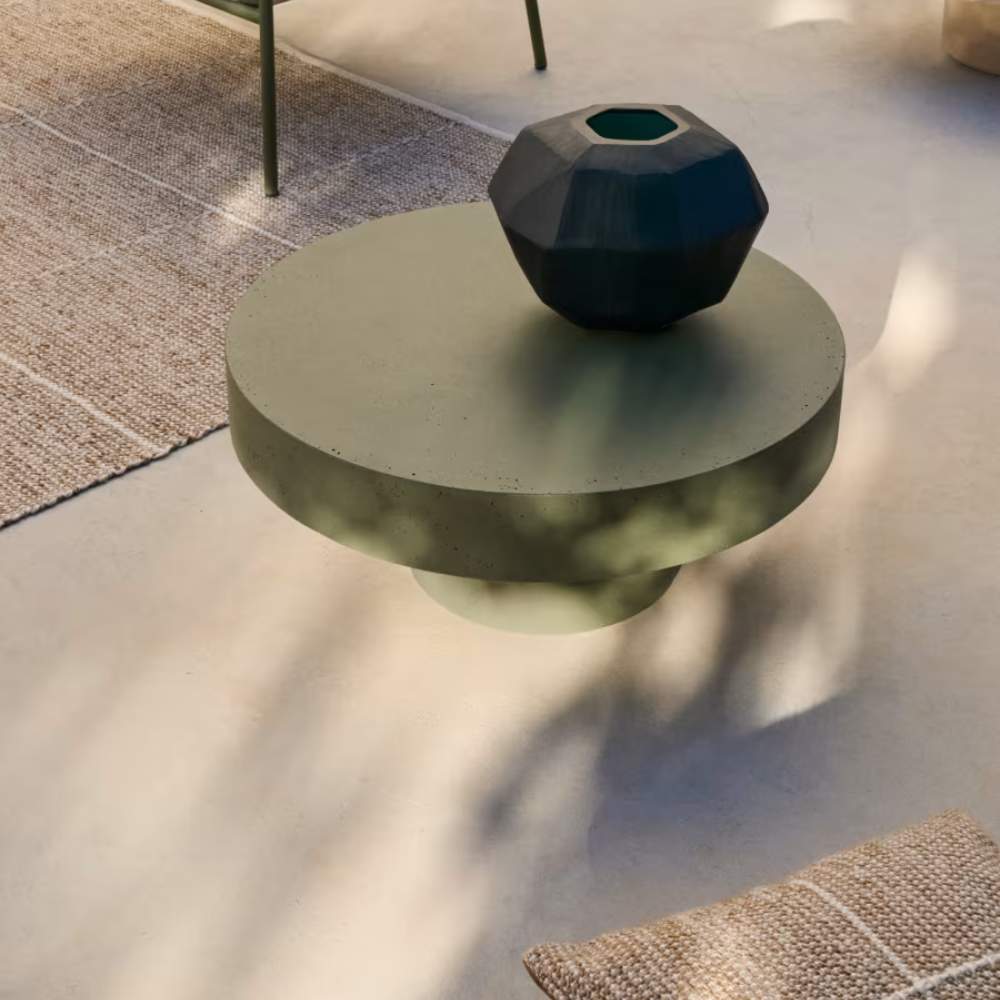 Kave Home Aiguablava Green Cement Coffee Table Ø66cm