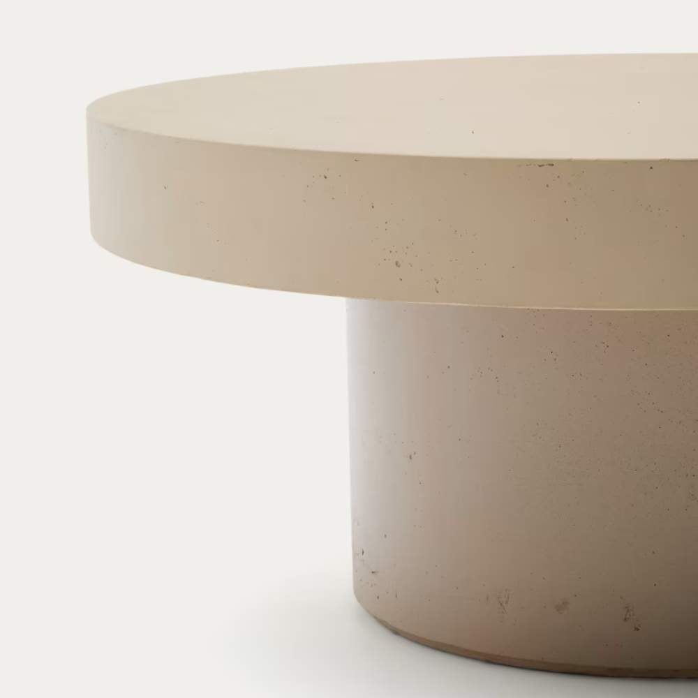 Kave Home Aiguablava Beige Cement Coffee Table Ø66cm
