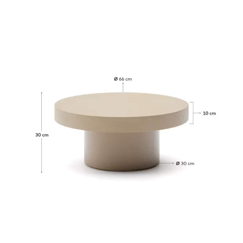 Kave Home Aiguablava Beige Cement Coffee Table Ø66cm