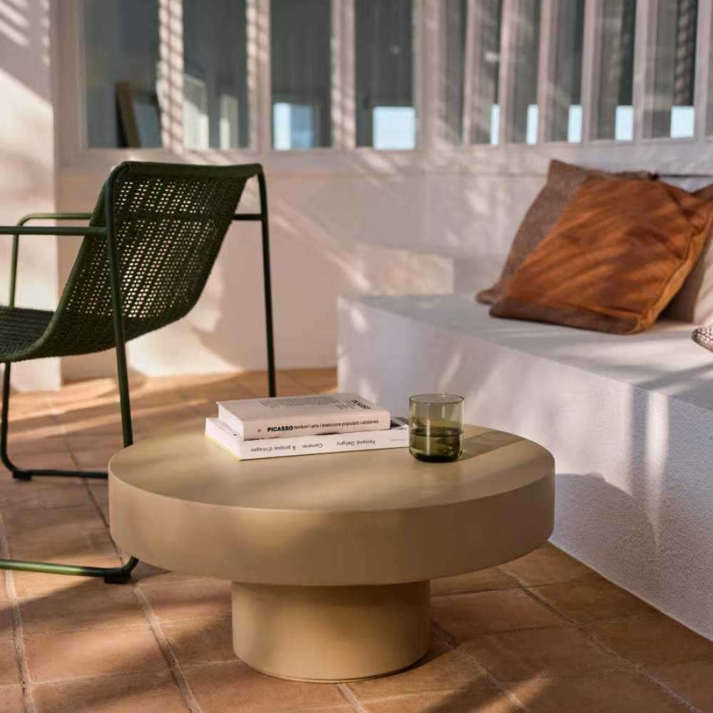 Kave Home Aiguablava Beige Cement Coffee Table Ø66cm