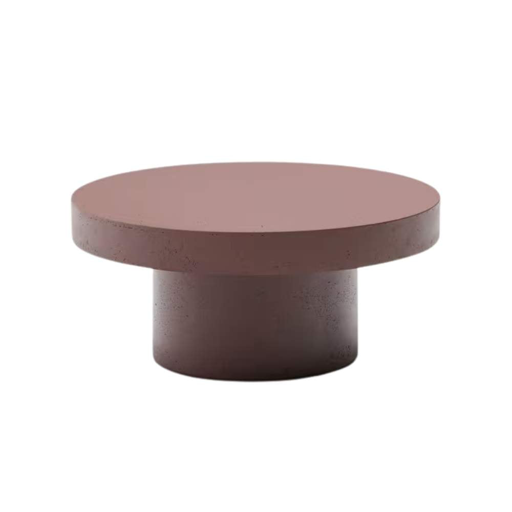 beau monde Kave Home Aiguablava Terracotta Cement Coffee Table Ø66cm