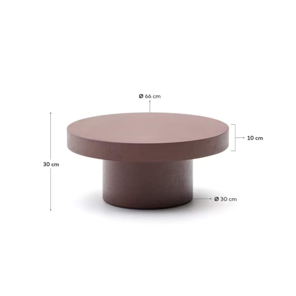 Kave Home Aiguablava Terracotta Cement Coffee Table Ø66cm