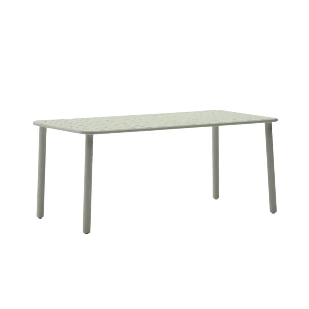 Kave Home Brai Outdoor Table in Turquoise Galvanized Steel, 180 x 90cm