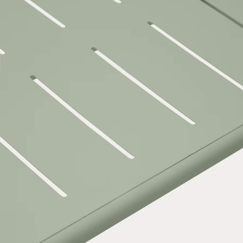 Kave Home Brai Outdoor Table in Turquoise Galvanized Steel, 180 x 90cm